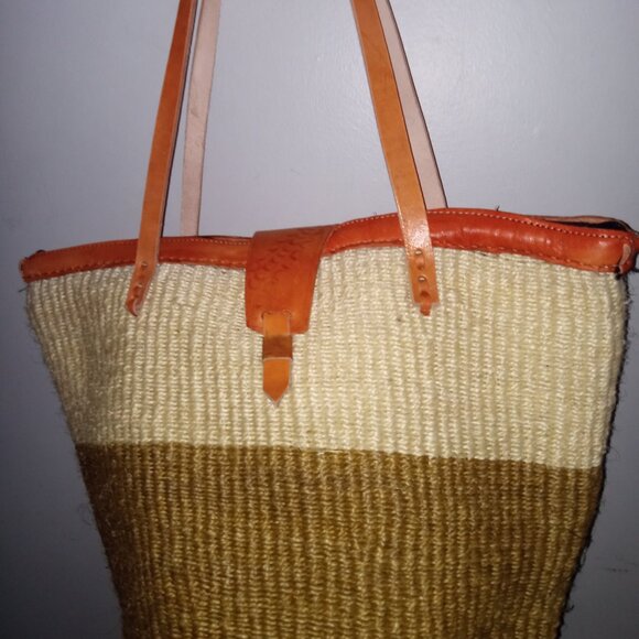 Xlarge sisal Kiondo Kikuyu Kenya Tote bag - Picture 3 of 6